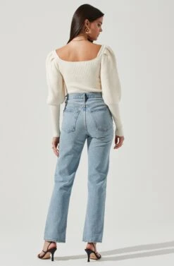 Esma Puff Sleeve Sweater 33 Esma Puff Sleeve Sweater -Astr The Label Shop ACT16860 OFFWHITE 5