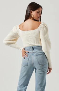 Esma Puff Sleeve Sweater 37 Esma Puff Sleeve Sweater -Astr The Label Shop ACT16860 OFFWHITE 6