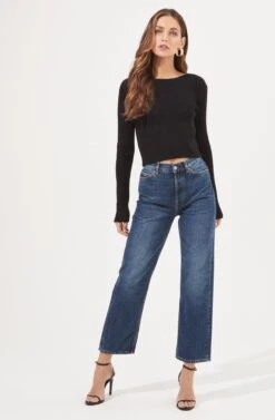 Elson Open Back Chain Detail Sweater -Astr The Label Shop ACT16878 BLACK 1