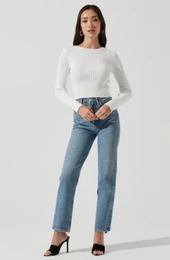 Elson Open Back Chain Detail Sweater -Astr The Label Shop ACT16878 OFFWHITE 1179