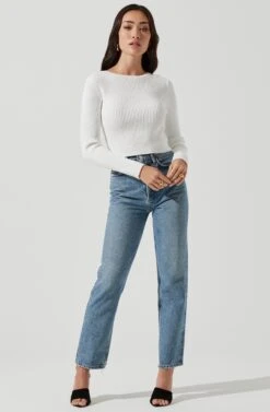 Elson Open Back Chain Detail Sweater -Astr The Label Shop ACT16878 OFFWHITE 1182