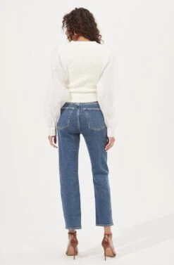 Bijoux Fuzzy Knit Puff Sleeve Sweater -Astr The Label Shop ACT16890 OFFWHITE 5