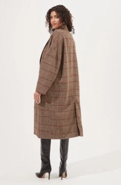 Dalary Plaid Oversized Coat -Astr The Label Shop ACT16901 BROWNMULTIPLAID 3