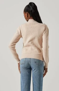 Hilary Shoulder Cutout Ribbed Knit Sweater -Astr The Label Shop ACT16913 SAND 4 a3b07106 c77c 433b bf89 be66a56dc8fa