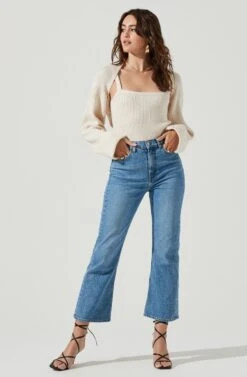 Yara Cami And Shrug Sweater Set -Astr The Label Shop ACT16924B CREAM 1