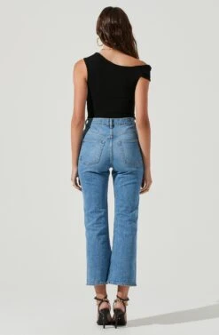 Montrose Off Shoulder Cutout Bodysuit -Astr The Label Shop ACT16962 BLACK 3