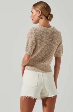 Cambria Collared Short Sleeve Knit Sweater 9 Cambria Collared Short Sleeve Knit Sweater -Astr The Label Shop ACT17001B RAINBOWSPECKLE 3