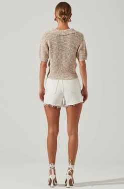 Cambria Collared Short Sleeve Knit Sweater 8 Cambria Collared Short Sleeve Knit Sweater -Astr The Label Shop ACT17001B RAINBOWSPECKLE 4