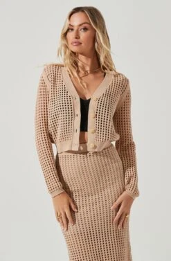Halsey Crochet Button Front Cardigan