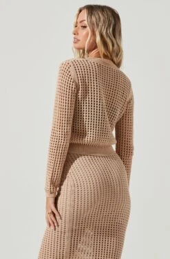 Halsey Crochet Button Front Cardigan 13 Halsey Crochet Button Front Cardigan -Astr The Label Shop ACT17010 NATURAL 5