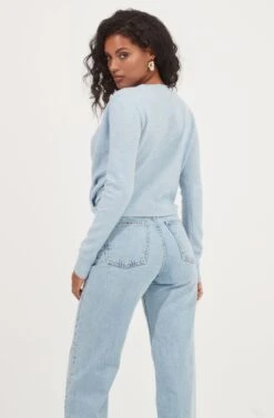 Chatsworth Wrap Front Sweater -Astr The Label Shop ACT17011 BLUE 6