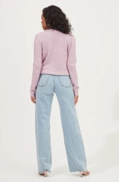 Chatsworth Wrap Front Sweater -Astr The Label Shop ACT17011 LILAC 5