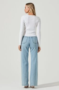 Palomar Asymmetrical Cutout Shoulder Sweater -Astr The Label Shop ACT17079 WHITE 4