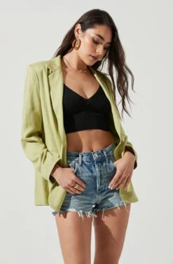 Rio Oversized Linen Blazer -Astr The Label Shop ACT17090 CELERY 2