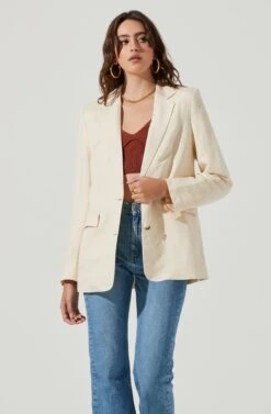 Rio Oversized Linen Blazer -Astr The Label Shop ACT17090 CREAM 2