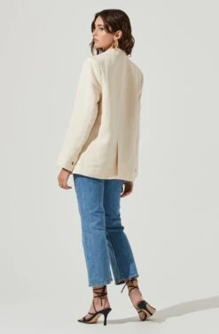 Rio Oversized Linen Blazer -Astr The Label Shop ACT17090 CREAM 3