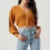 Zuri Button Front Cropped Cardigan 1 Zuri Button Front Cropped Cardigan -Astr The Label Shop ACT17091 MUSTARD 2