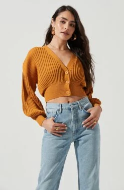 Zuri Button Front Cropped Cardigan