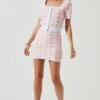 Mindy Terry Cloth Checkered Mini Skirt -Astr The Label Shop ACT17146 PINK WHITECHECKS 0480