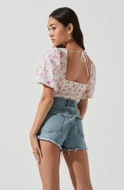 Beaumont Floral Puff Sleeve Top 12 Beaumont Floral Puff Sleeve Top -Astr The Label Shop ACT17159 WHITEPINKMULTIFLORAL 1712