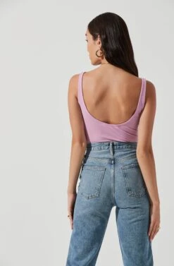 Highgrove Ruched Front Cutout Bodysuit -Astr The Label Shop ACT17183 PINK 1204