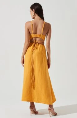 Divine Tie Waist Maxi Skirt -Astr The Label Shop ACT17191 MARIGOLD 0275