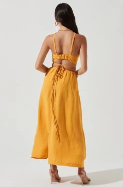 Divine Tie Waist Maxi Skirt -Astr The Label Shop ACT17191 MARIGOLD 0277