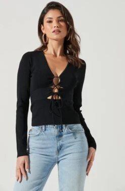 Nella Ribbed Knit Cutout Top