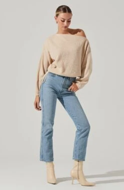 Brooklyn Off Shoulder Sweater 16 Brooklyn Off Shoulder Sweater -Astr The Label Shop ACT17273 CREAM 12381