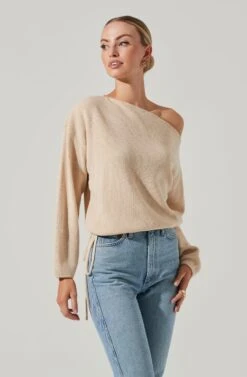 Brooklyn Off Shoulder Sweater 17 Brooklyn Off Shoulder Sweater -Astr The Label Shop ACT17273 CREAM 12421
