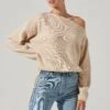 Brooklyn Off Shoulder Sweater 1 Brooklyn Off Shoulder Sweater -Astr The Label Shop ACT17273 CREAM 12431