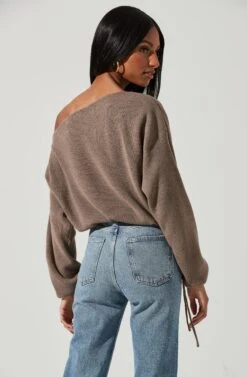 Brooklyn Off Shoulder Sweater 25 Brooklyn Off Shoulder Sweater -Astr The Label Shop ACT17273 DARKTAUPE 0391
