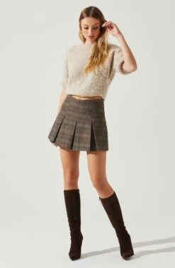 Colette Short Sleeve Sweater -Astr The Label Shop ACT17283B OATMEAL 2