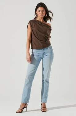 Devin Sleeveless One Shoulder Sweater -Astr The Label Shop ACT17285 BROWN 0062 30218ec0 7c7e 4284 b7b9 c1d45e9eb348