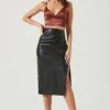 Melody Faux Leather Midi Skirt -Astr The Label Shop ACT17294 RUST 1576 5a989905 7e54 4cd4 9ba8 e55e97ae48d2