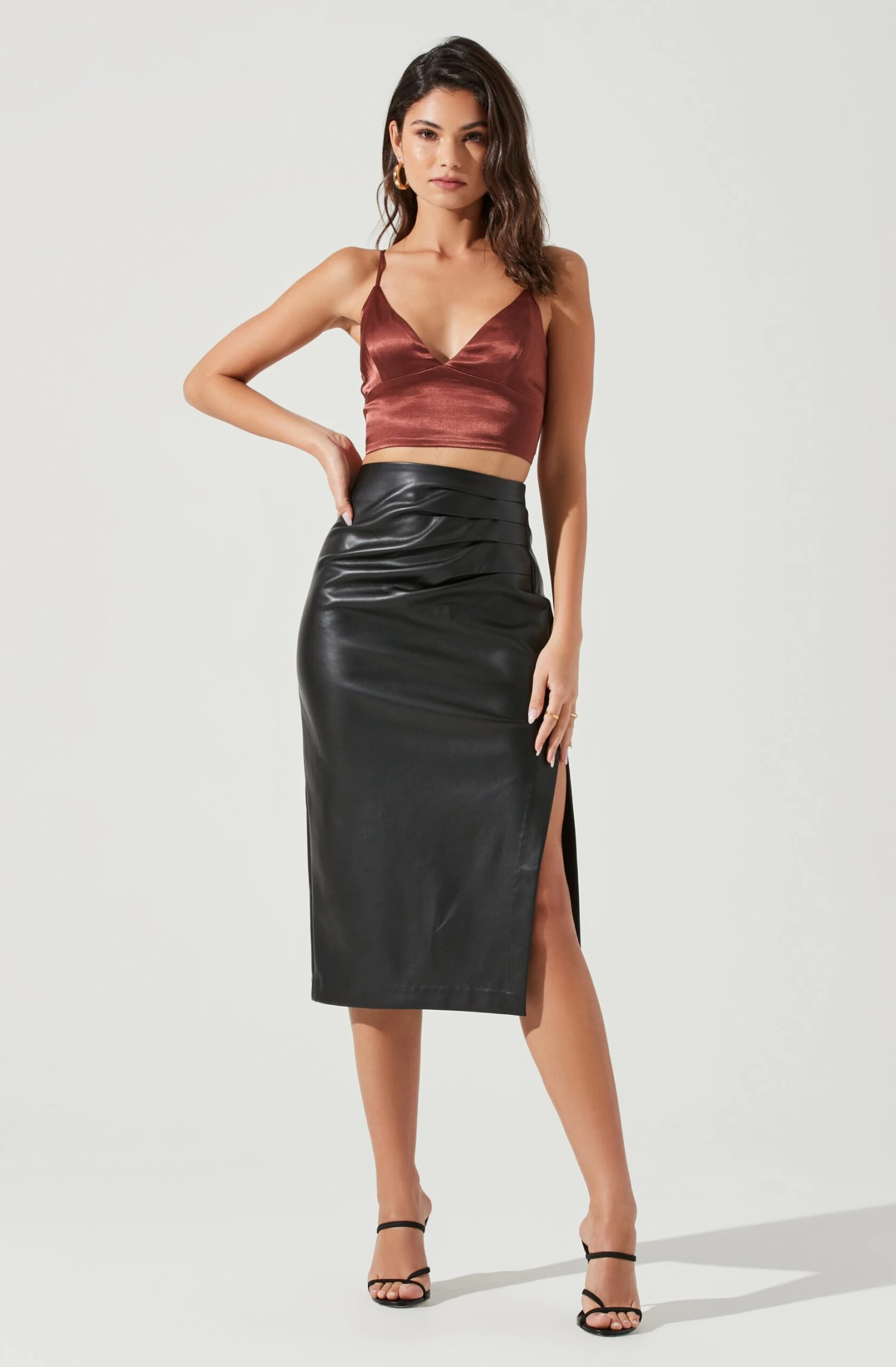 Melody Faux Leather Midi Skirt 3 Melody Faux Leather Midi Skirt