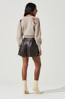 Adira Shoulder Cutout Sweater 21 Adira Shoulder Cutout Sweater -Astr The Label Shop ACT17301 TAUPE 1234