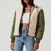 Tegan Faux Shearling Contrast Puffer Jacket
