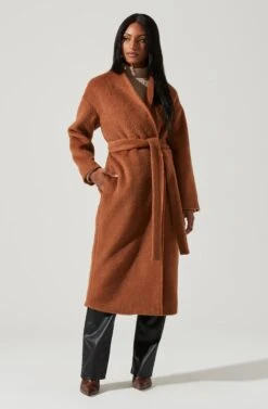 Berkley Tie Waist Coat -Astr The Label Shop ACT17309 CAMEL 0816