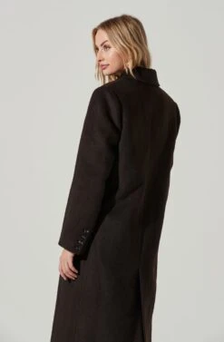 Morana Double Breasted Duster Coat -Astr The Label Shop ACT17315B DARKBROWN 5