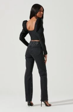 Betty Puff Sleeve Sweetheart Neck Top 12 Betty Puff Sleeve Sweetheart Neck Top -Astr The Label Shop ACT17316 BLACK 1249