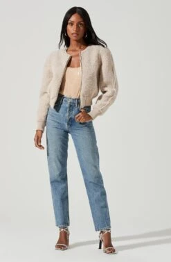 Stacy Faux Fur Jacket -Astr The Label Shop ACT17335 IVORY 0968