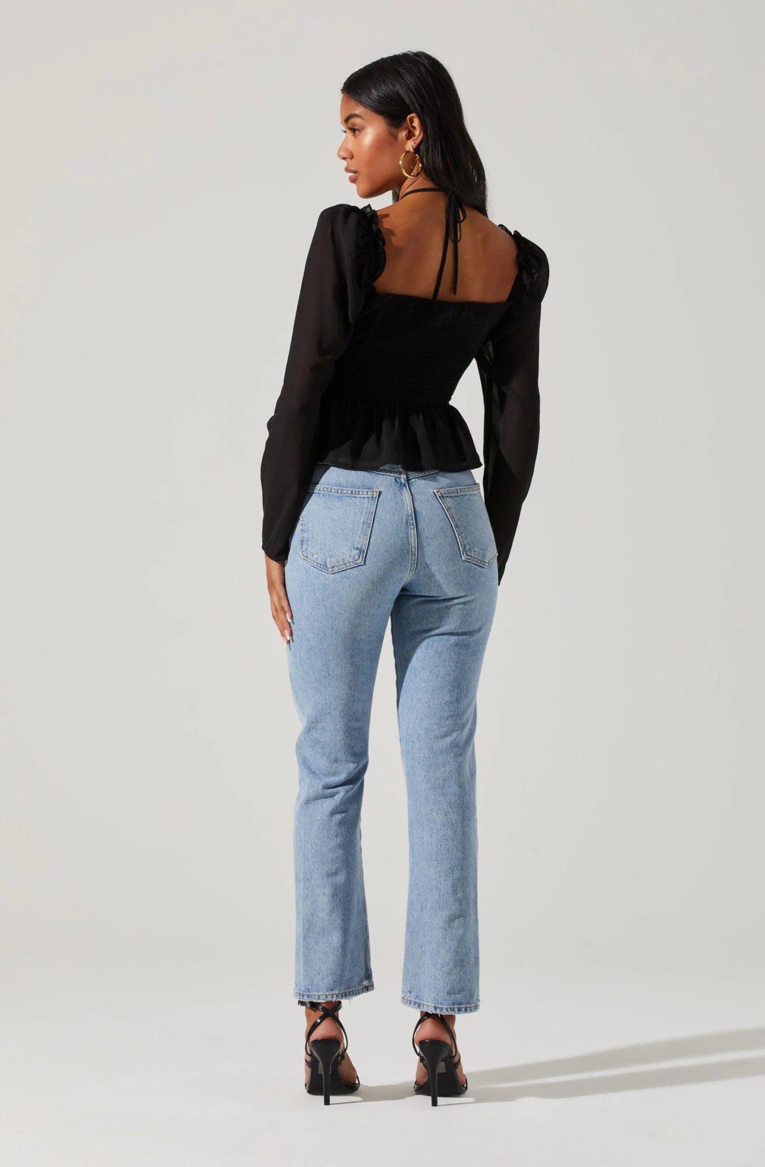 Toni Ruched Halter Long Sleeve Peplum Top 21 Toni Ruched Halter Long Sleeve Peplum Top - Image 19