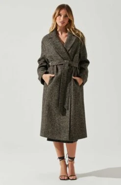 Rhodes Herringbone Tie Waist Coat -Astr The Label Shop ACT17355B BLACKBROWNMULTI 2