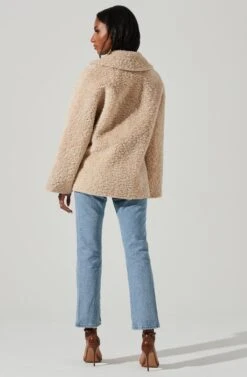 Willow Faux Shearling Coat -Astr The Label Shop ACT17357 NATURAL 6