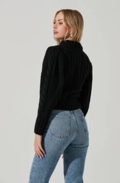 Haisley Cable Knit Turtleneck Sweater -Astr The Label Shop ACT17358 BLACK 4
