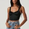 Larinna Hook And Eye Bustier Crop Top -Astr The Label Shop ACT17368 BLACK 0416