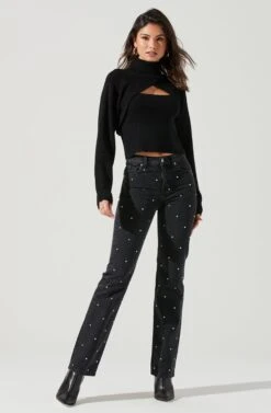 Taissa Knit Bolero Sweater -Astr The Label Shop ACT17393 BLACK 1066