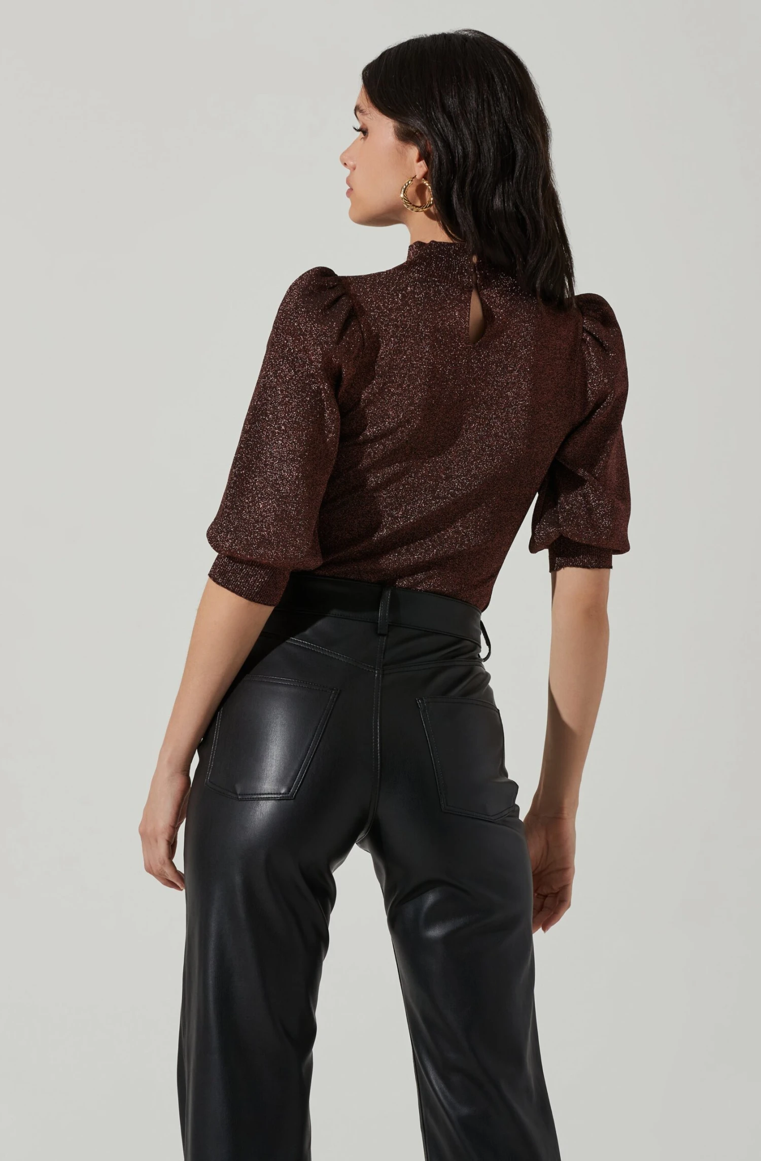 Kay Metallic Puff Sleeve Sweater 7 Kay Metallic Puff Sleeve Sweater - Image 5