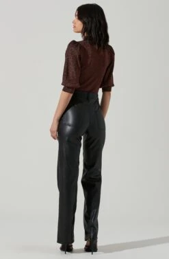 Kay Metallic Puff Sleeve Sweater 10 Kay Metallic Puff Sleeve Sweater -Astr The Label Shop ACT17397 BLACKCOPPER 5